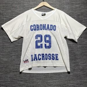Lax World Jersey Vintage Men's M White Mesh Nylon Lacrosse Coronado California